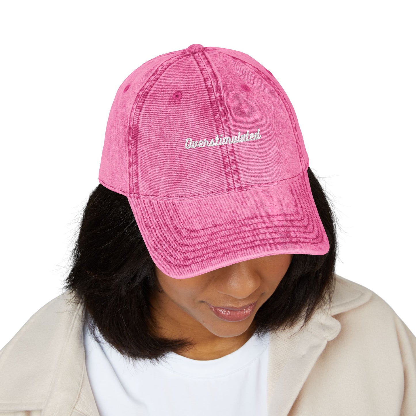 Overstimulated PINK Vintage Cap (Embroidery)